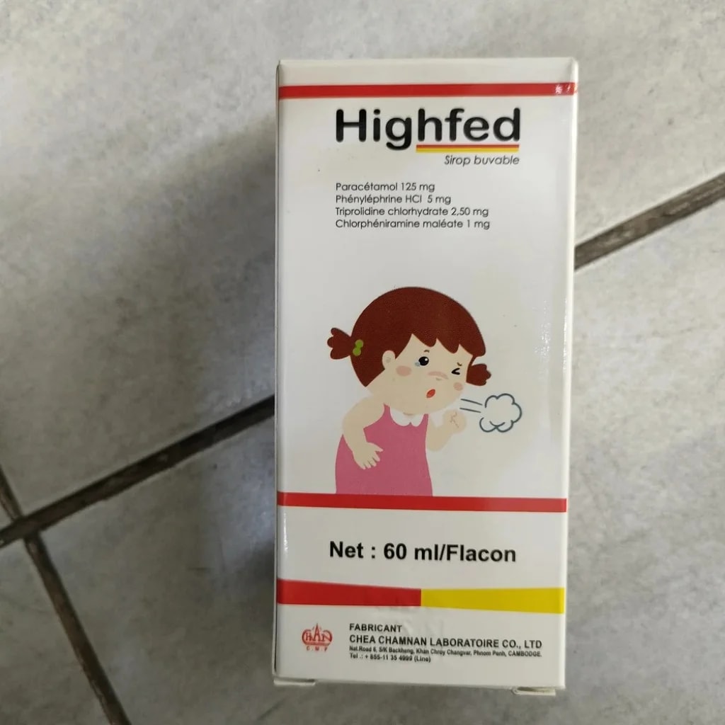 Highfed 125 mg + 5 mg + 2.5 mg + 1 mg / 5 mL - Depot De Pharmacie "A" Kim Houy