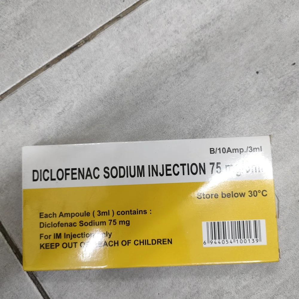 Diclofenac Sodium Injection 75 mg / 3 ml - Depot De Pharmacie "A" Kim Houy