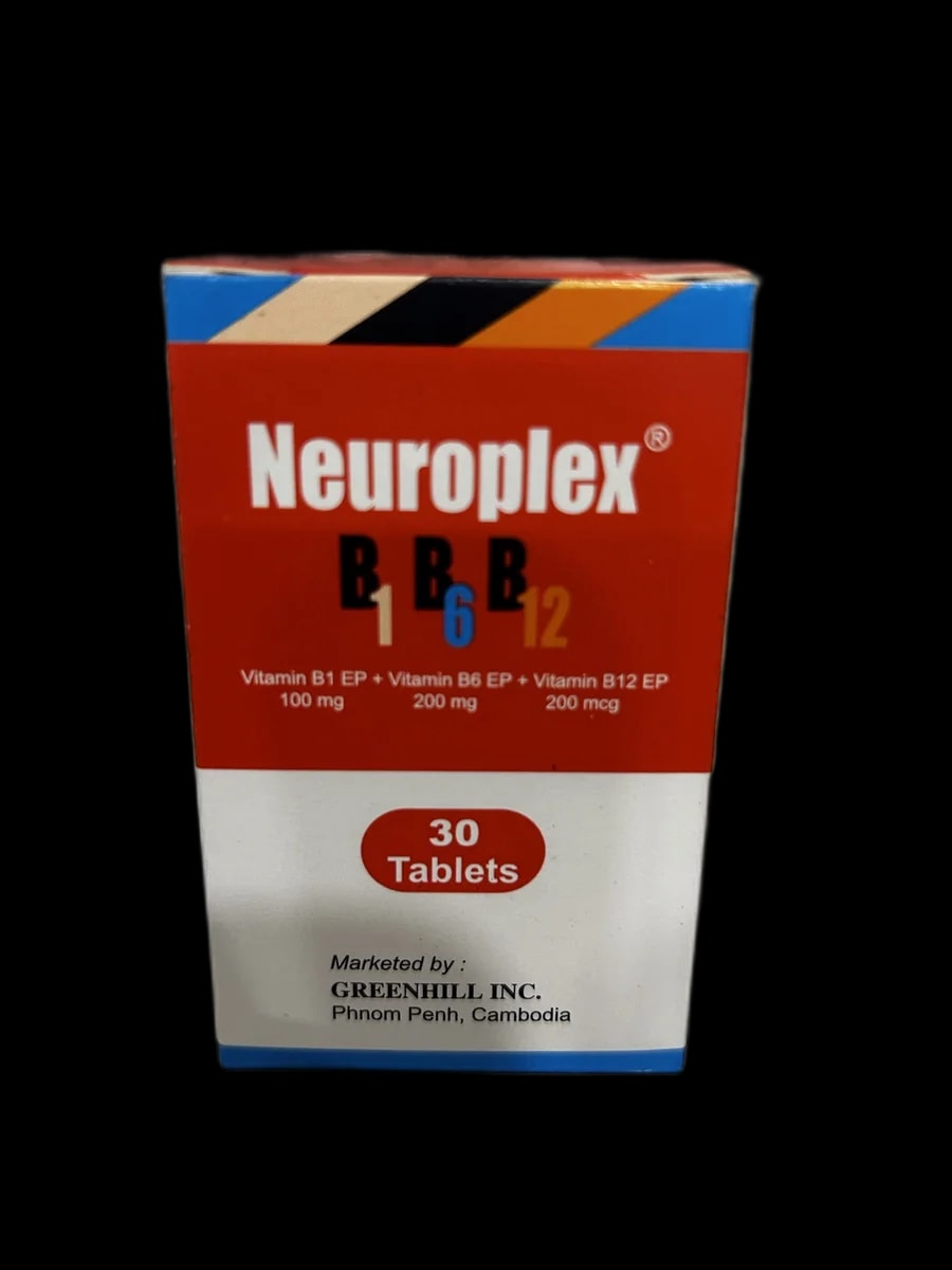 Neuroplex B1B6B12 Vitamin B1 100mg, B6 200mg, B12 200mcg - ឱសថស្ថានព្រះខ័នពេជ្រ