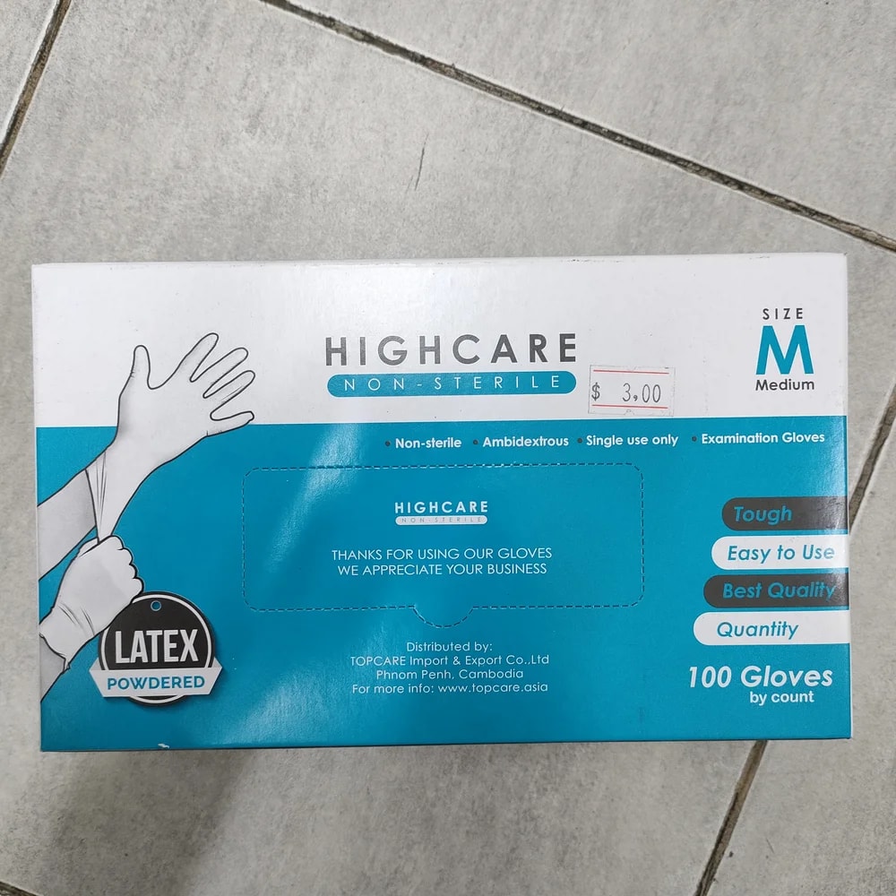 Highcare Latex Examination Gloves M Medium (Size M) - Depot De Pharmacie "A" Kim Houy