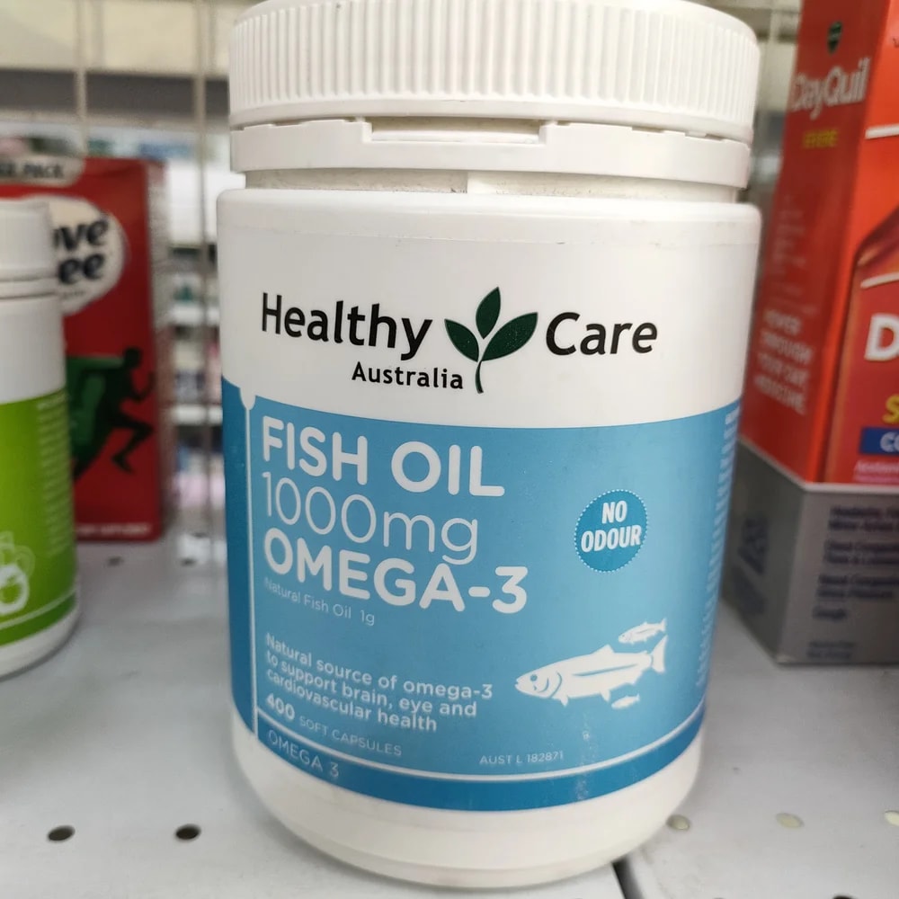Healthy Care Fish Oil 1000 mg Omega-3 1 capsule 3 times daily (adults) - Depot De Pharmacie "A" Kim Houy