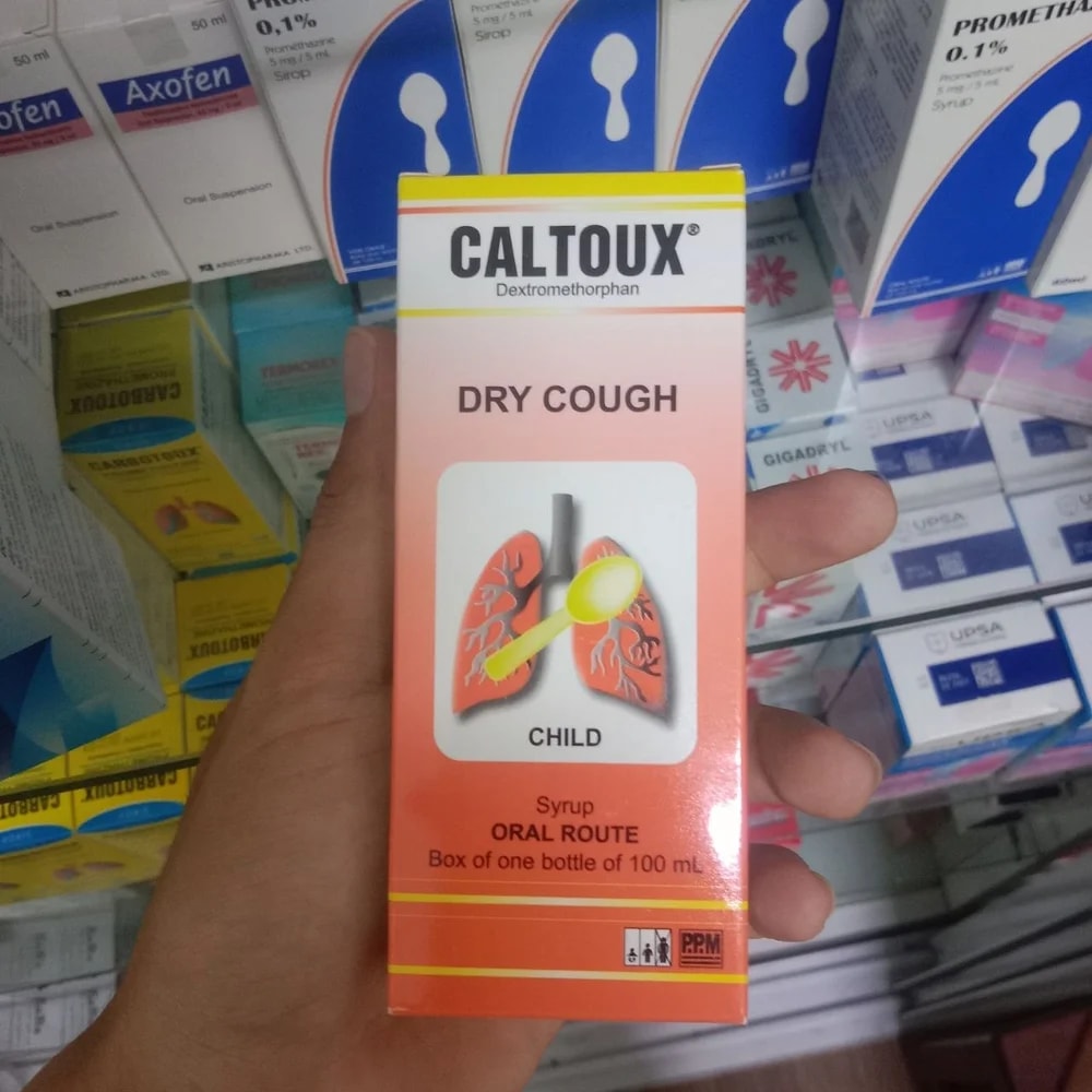 Caltoux Dry Cough Child Syrup Dextromethorphan hydrobromide 5 mg per 5 ml, 100 ml - Kim Yi