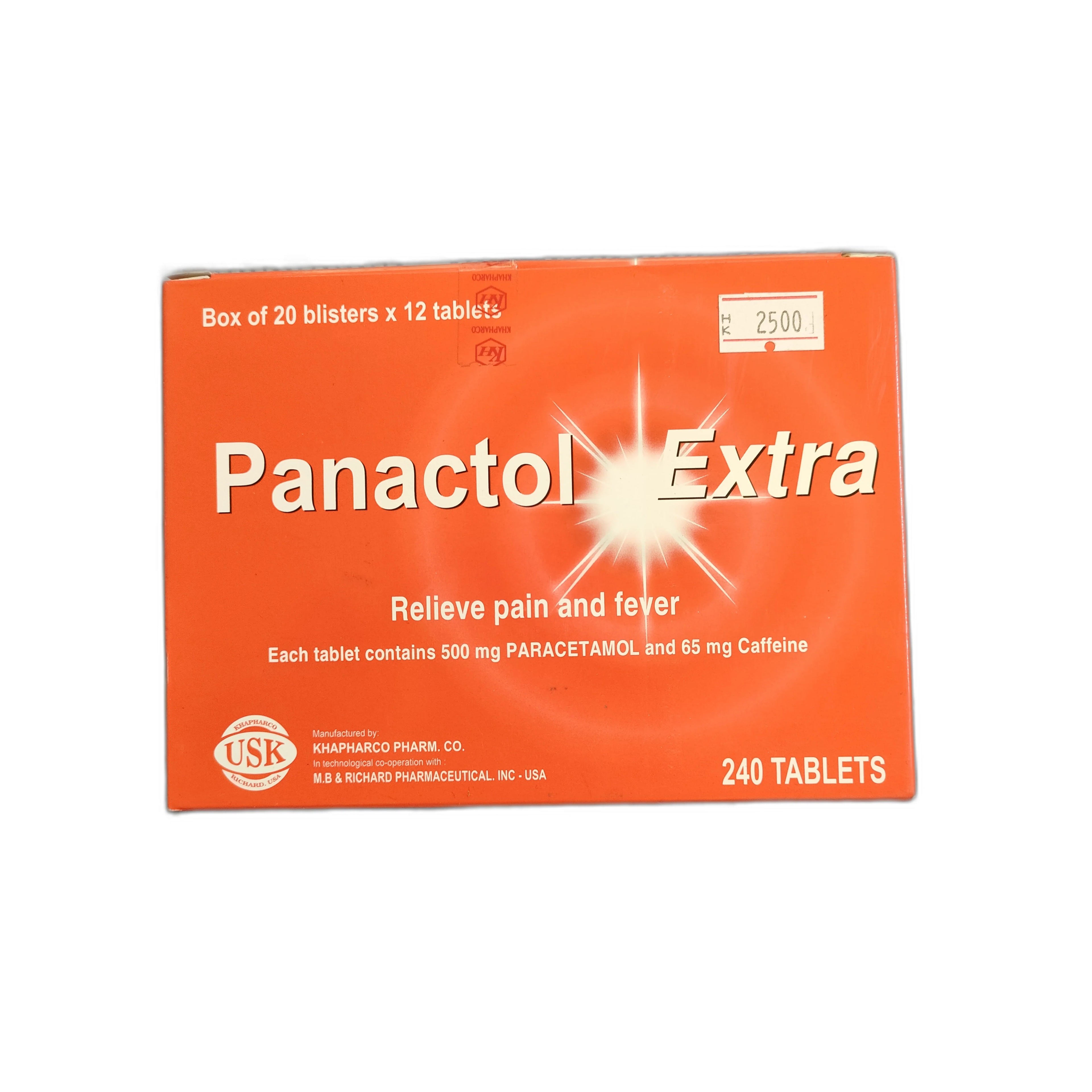 Panactol Extra Paracetamol 500 mg + Caffeine 65 mg - PRONETH PHARMA PHARMACY