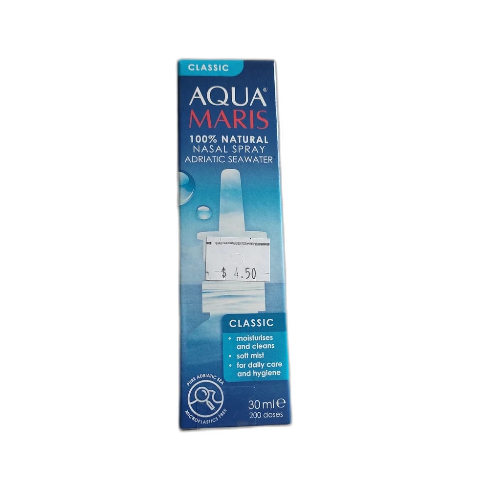 Aqua Maris Classic Isotonic Adriatic seawater nasal spray, 30 mL (200 doses) - SUKHA PHARMACY