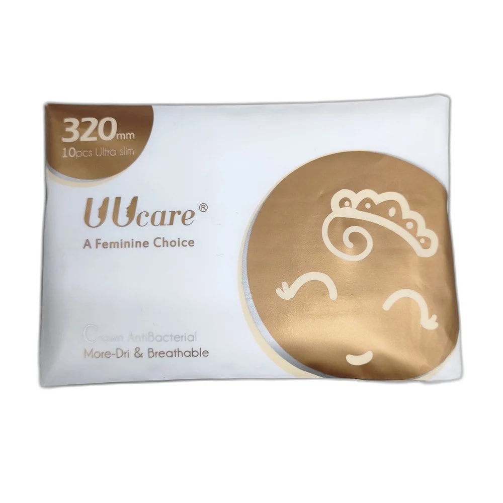 UUcare Crown Antibacterial Night Sanitary Pads 320 mm, Ultra slim - Depot de Pharmacie B Rotha