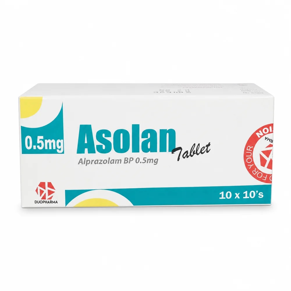 Asolan Alprazolam 0.5 mg; 10 blisters × 10 tablets - Kim Yi