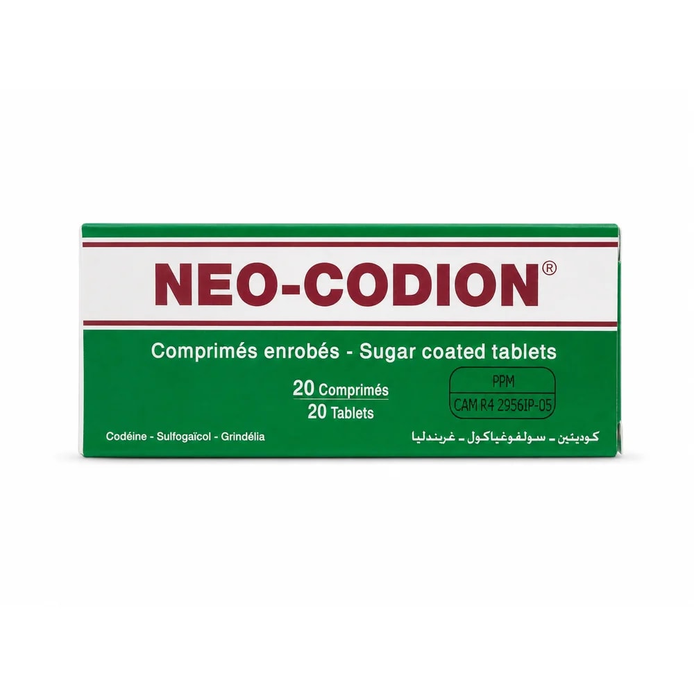 Neo-Codion Codeine, sulfogaiacol, and Grindelia, 20 sugar-coated tablets - Kim Yi