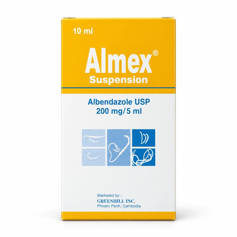 Almex Albendazole USP 200 mg/5 mL - Reachiny Pharmacy