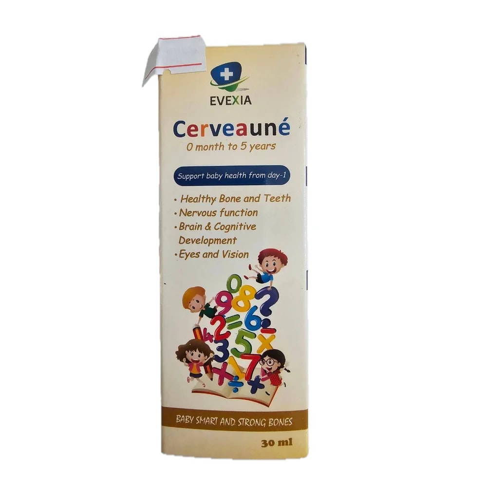 Evexia Cerveauné Vitamin D3 400 IU + DHA 1 mg/10 drops (30 ml) - Reach Srey