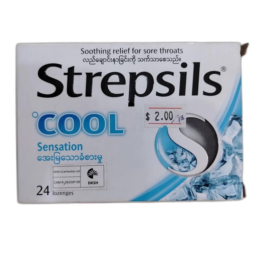 Strepsils Cool Sensation 1.2 mg / 0.6 mg / 7 mg per lozenge - PHARMACIE LA BELLE PHARMA