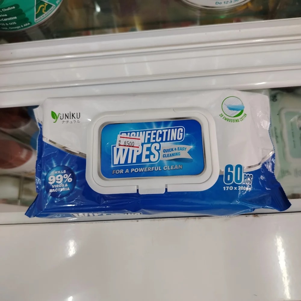 Yuniku Disinfecting Wipes 60 wipes, 170 x 200 mm each - Reachiny Pharmacy