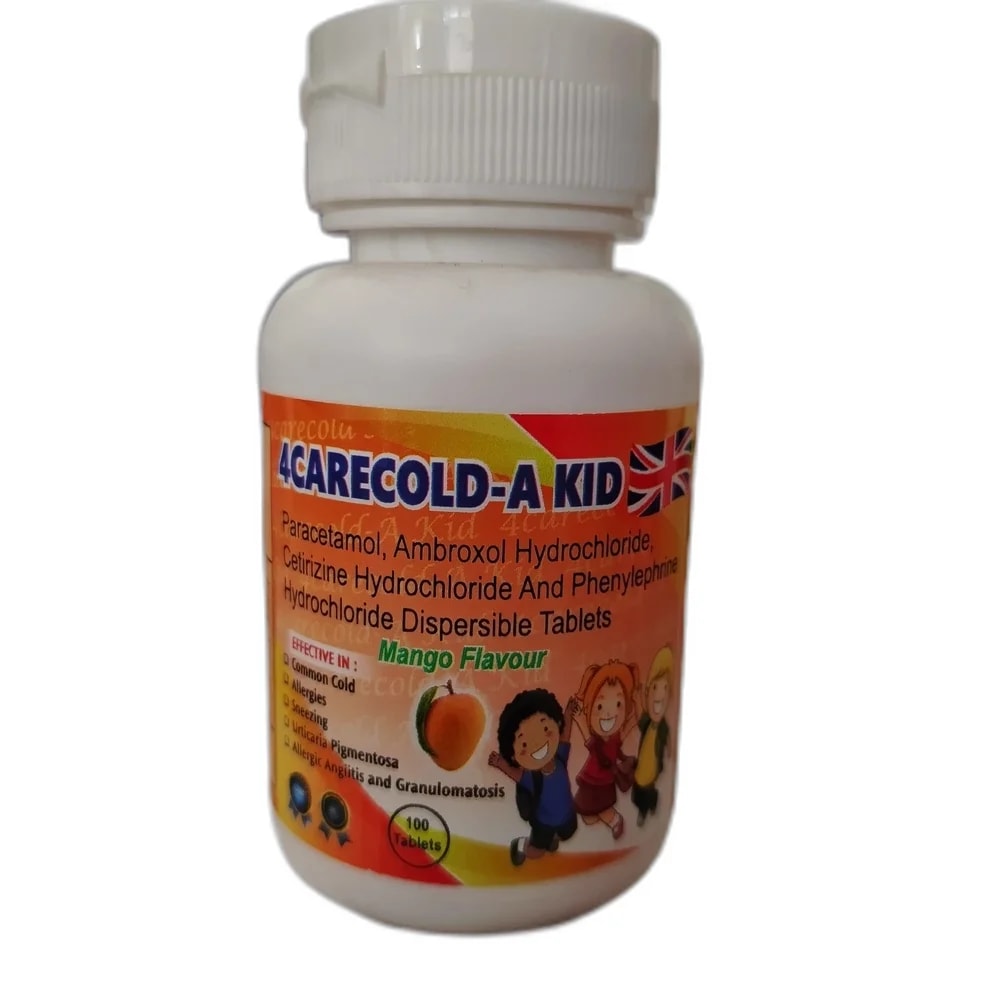4Carecold-A Kid Paracetamol 325 mg + Ambroxol HCl 15 mg + Cetirizine HCl 2.5 mg + Phenylephrine HCl 5 mg - Oudom Puthik Pharmacy