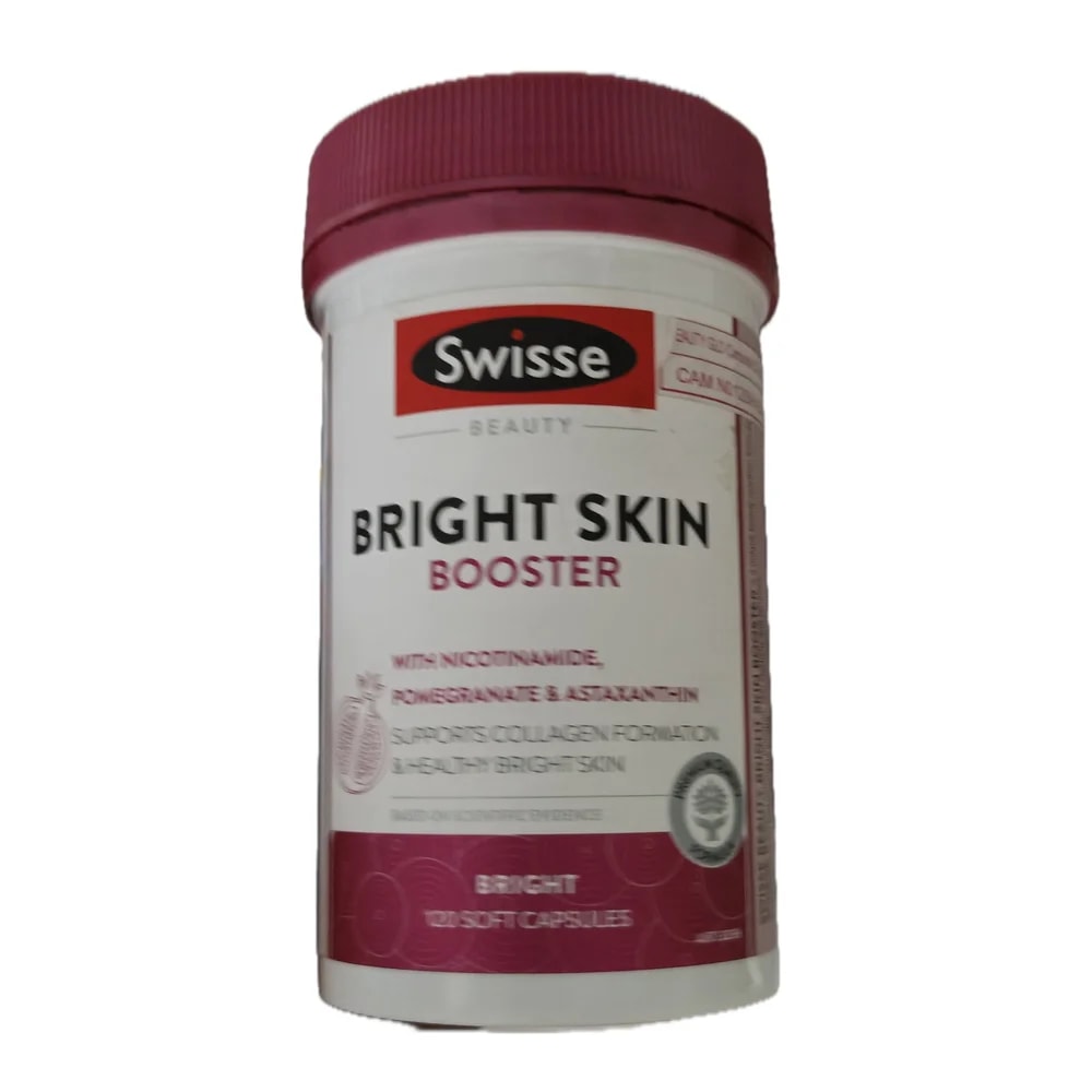 Swisse Beauty Bright Skin Booster Nicotinamide 2.5 mg / Vitamin C 100 mg / Astaxanthin 1 mg - Morhachun Pharmacies