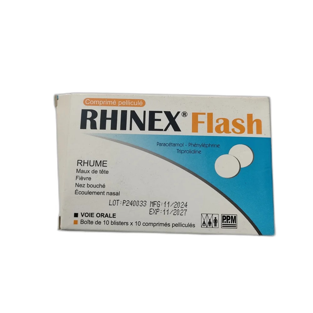 Rhinex Flash Paracetamol 500 mg / Phenylephrine HCl 5 mg / Triprolidine HCl monohydrate 2.65 mg - PHARMACIE PORNLEU PICH