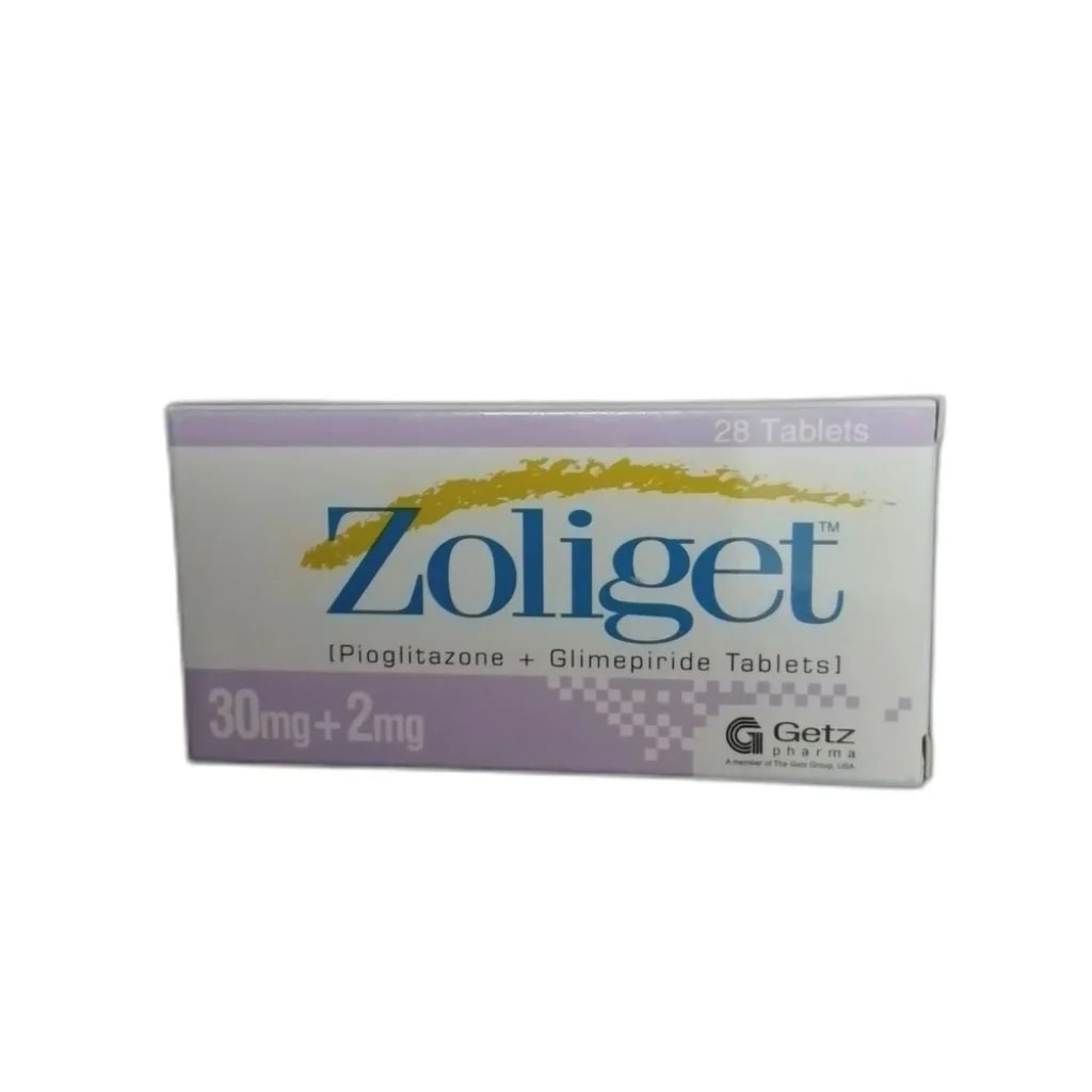 Zoliget 30 mg/2 mg Pioglitazone 30 mg + glimepiride 2 mg tablet - Pharmarcy Tareach