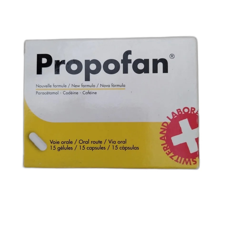 Propofan Paracetamol 400 mg / Codeine phosphate hemihydrate 20 mg / Caffeine 62.5 mg - Oudom Puthik Pharmacy