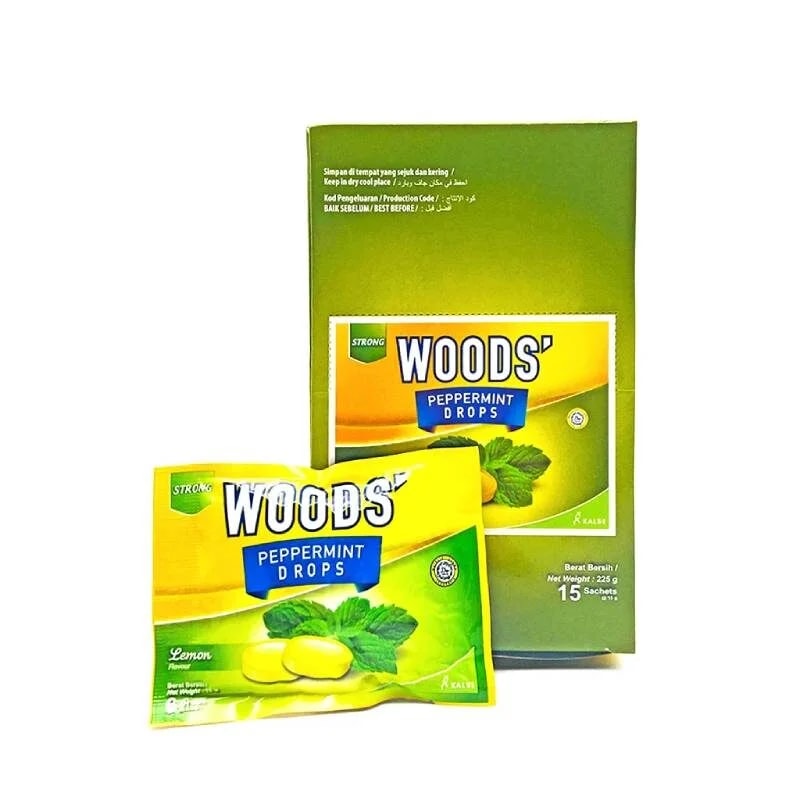 Woods' Peppermint Drops Lemon 15 g sachet (6 lozenges) - u care pharmacy 