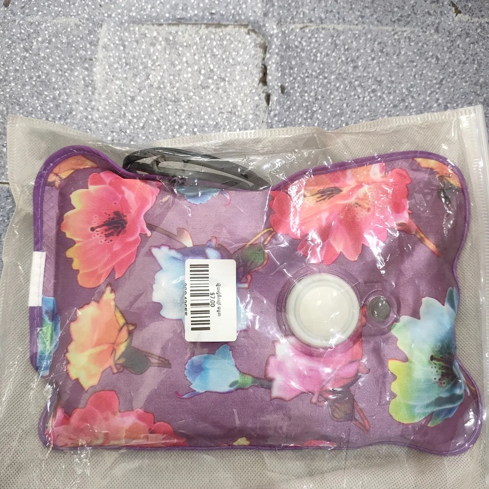 Electric Hot Water Bag (Floral Print) Rechargeable electric hot water bag, approx. 1 L capacity - Depot De Pharmacie "A" Kim Houy