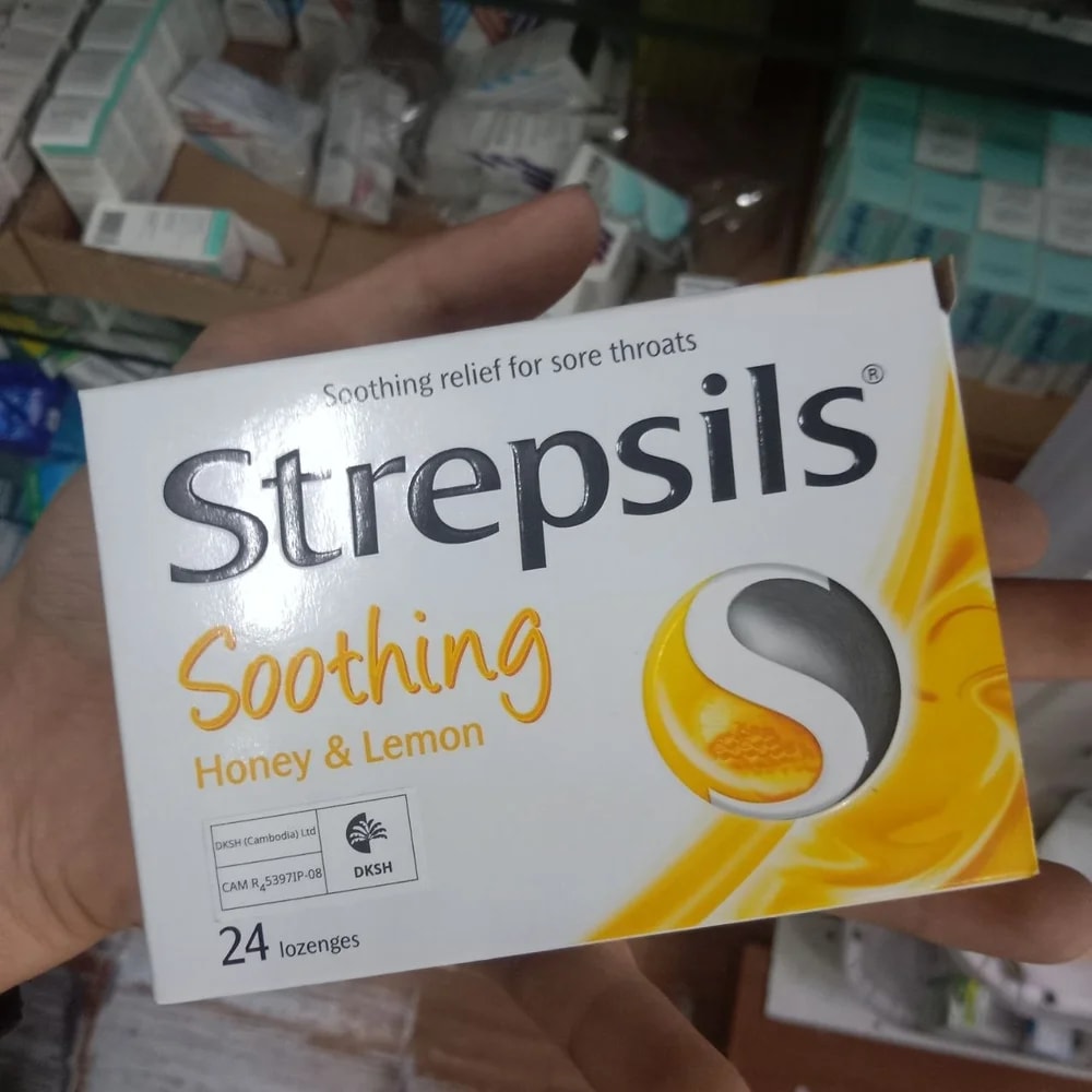 Strepsils Soothing Honey & Lemon 2,4-Dichlorobenzyl alcohol 1.2 mg + amylmetacresol 0.6 mg per lozenge - Kim Yi
