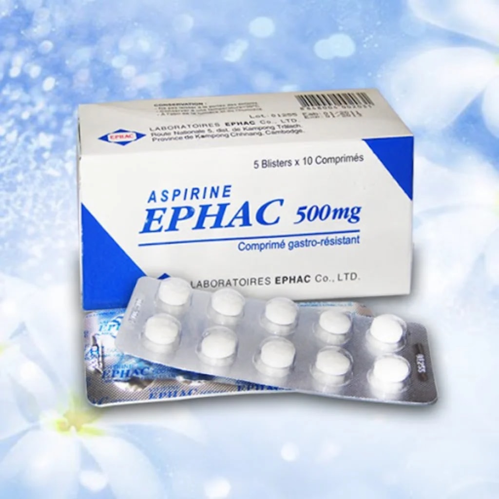ASPIRINE EPHAC 500 mg 500mg - ឱសថស្ថានព្រះខ័នពេជ្រ
