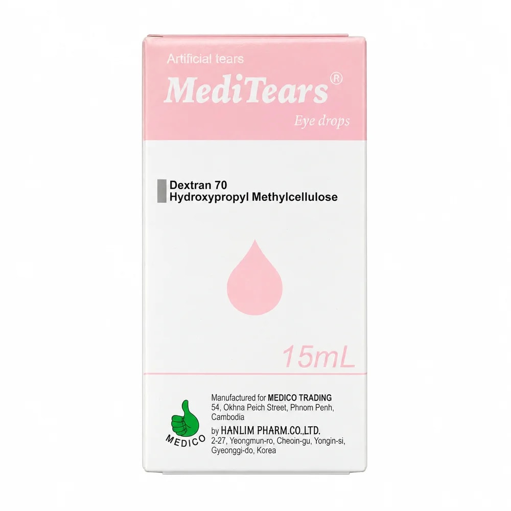 MediTears Dextran 70 0.1% / Hypromellose 0.3% - Sann Sopheachenda Pharmacy