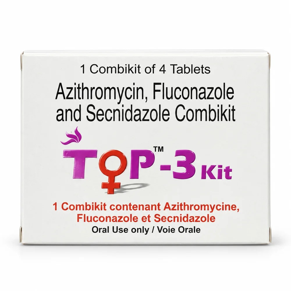 TOP-3 Kit Azithromycin 1 g + fluconazole 150 mg + secnidazole 2 g (two 1 g tablets) - Reachiny Pharmacy