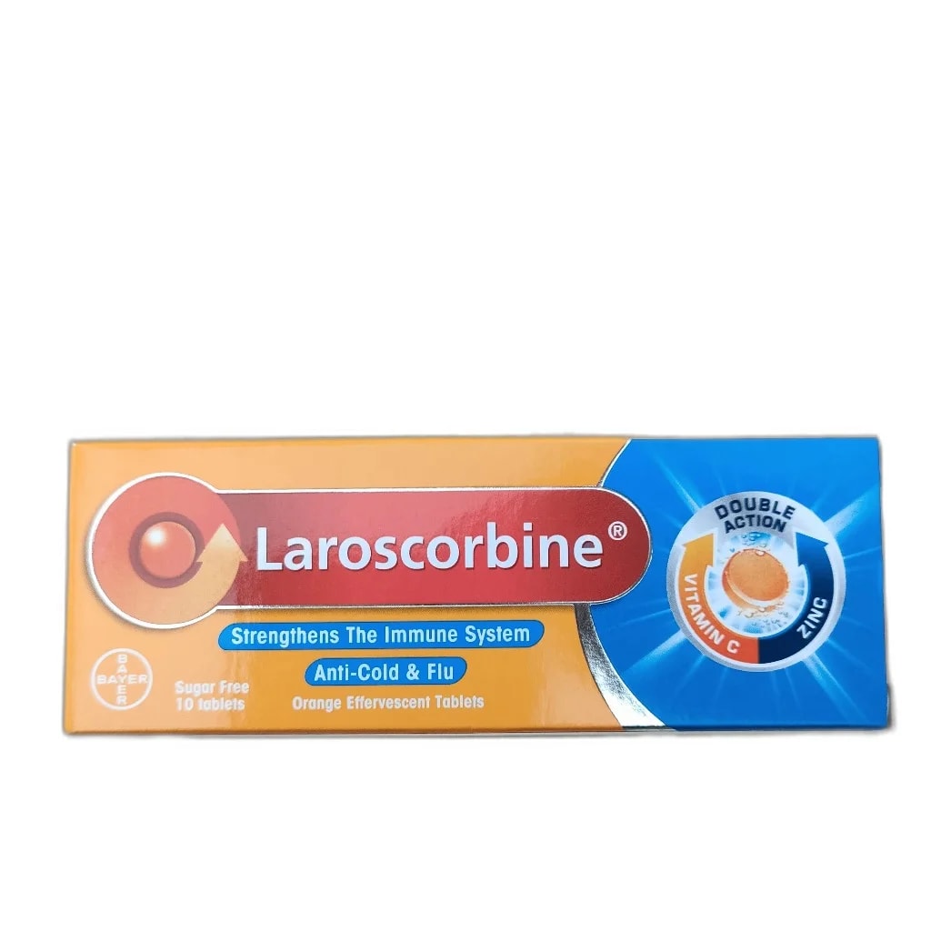 Laroscorbine 10 effervescent tablet Vitamin C 1000 mg + Zinc 10 mg - ឱសថស្ថាន សុខលាភ