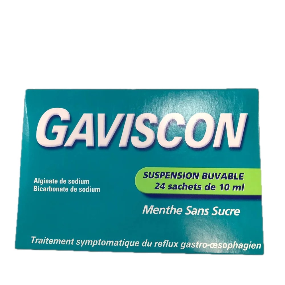 Gaviscon Menthe Sans Sucre 500 mg/267 mg per 10 ml sachet - Reach Srey