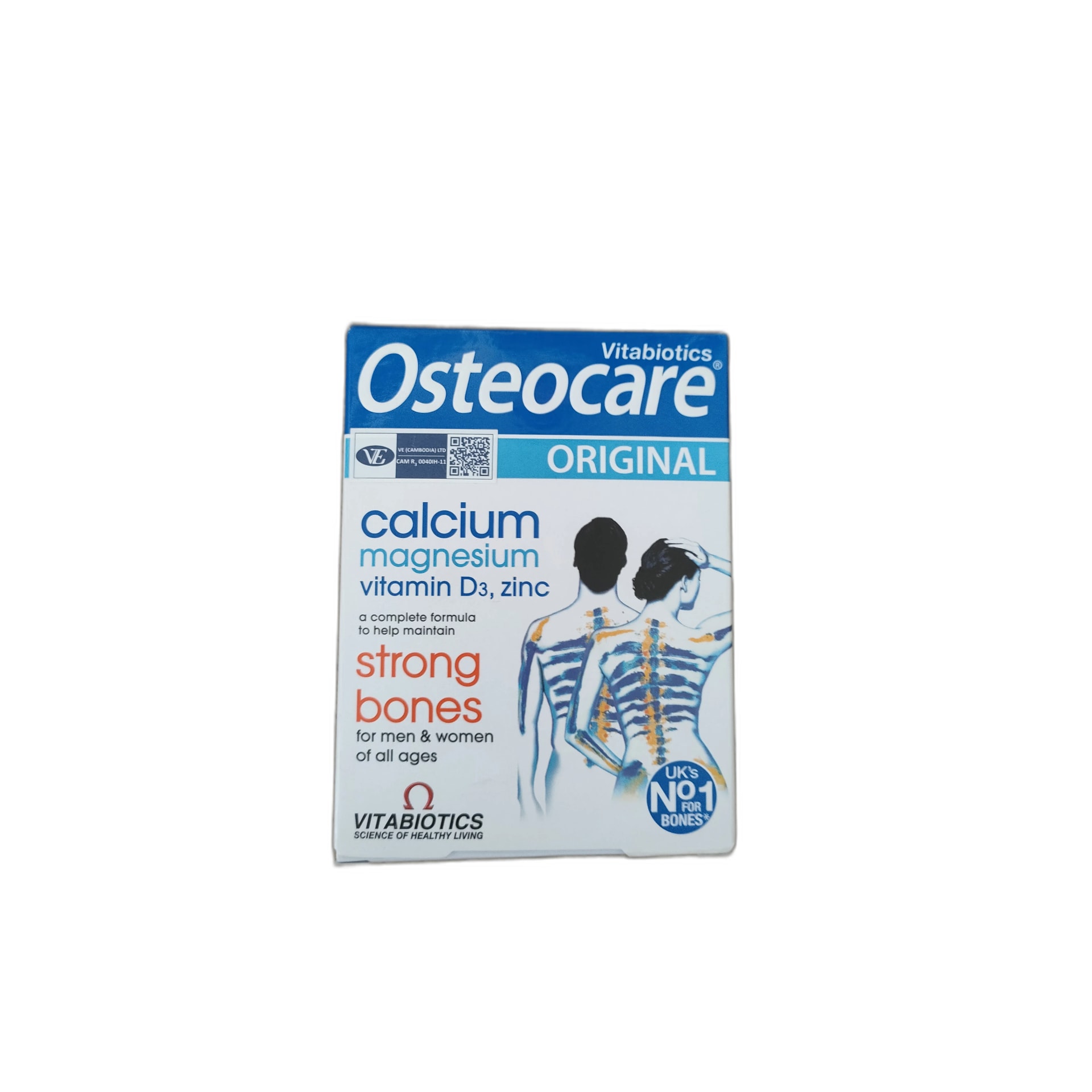 Vitabiotics Osteocare Original Calcium 800mg + Magnesium 300mg + Vitamin D3 5mcg + Zinc 10mg per 2 tablets - PHARMARCY DARA RAKSMEY KOK CHAMBOK
