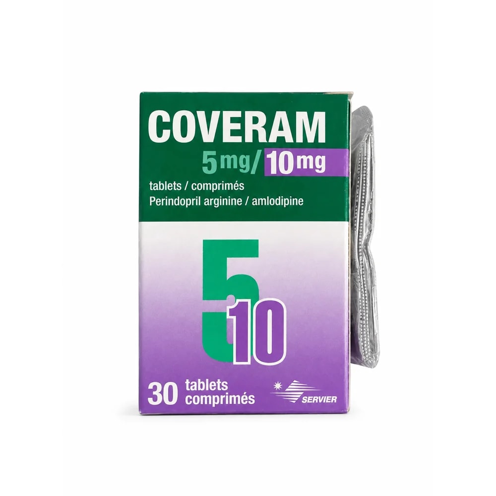 Coveram 5 mg/10 mg Perindopril arginine 5 mg / amlodipine 10 mg, 30 tablets - Kim Yi