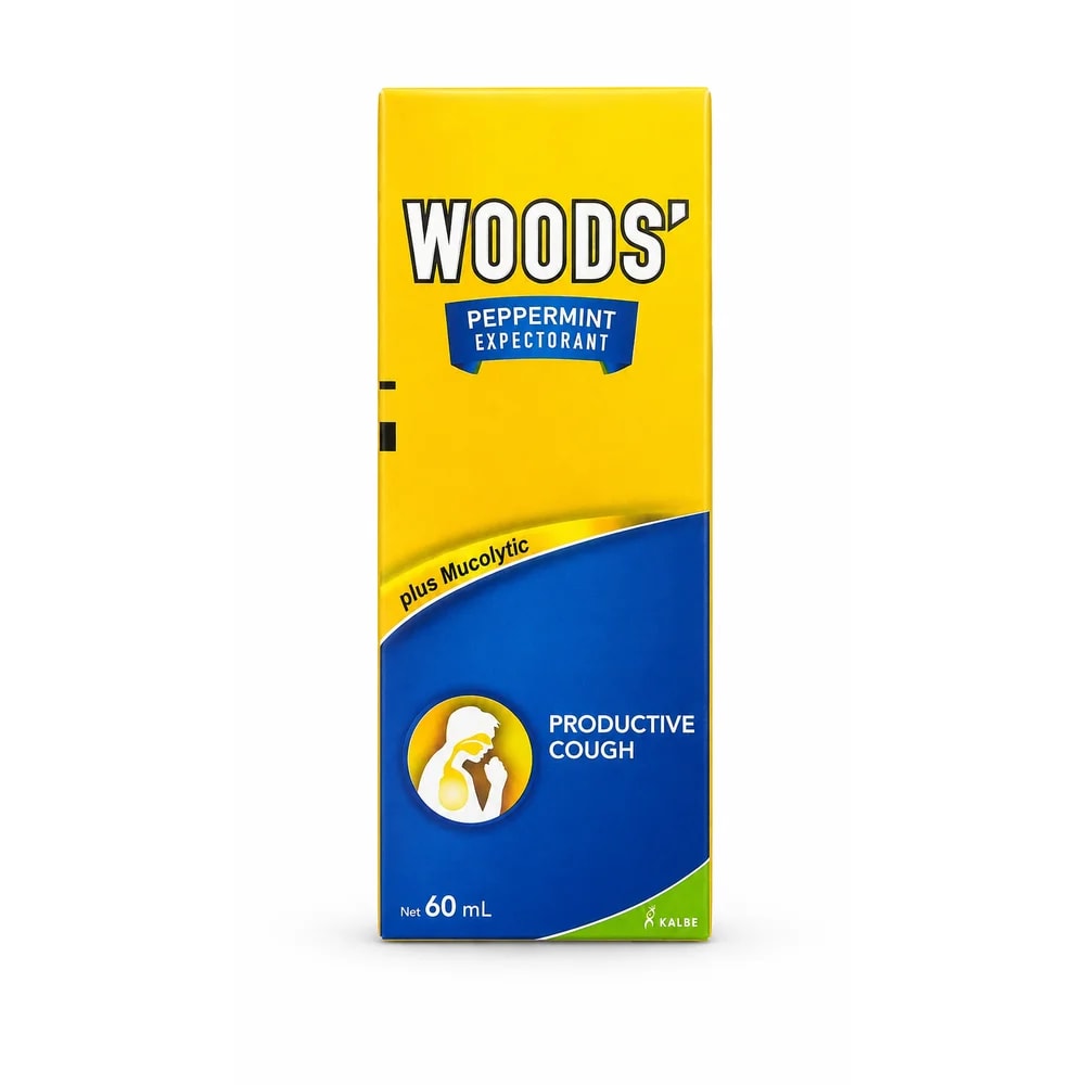 Woods' Peppermint Expectorant Bromhexine hydrochloride 4 mg and guaifenesin 100 mg per 5 ml - Kim Yi