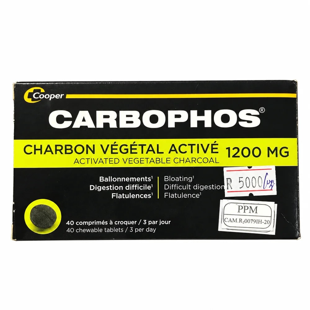 Carbophos 1200 mg per 3 tablets (400 mg activated charcoal per tablet) - ហ្វាម៉ាសង់តេ