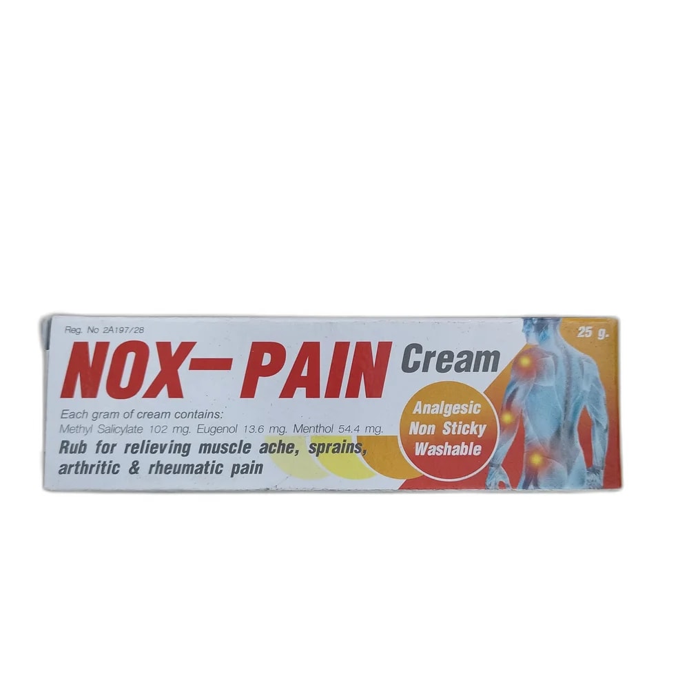 Nox-Pain Methyl Salicylate 102 mg / Eugenol 13.6 mg / Menthol 54.4 mg per gram - PHARMACIE MONGKUL