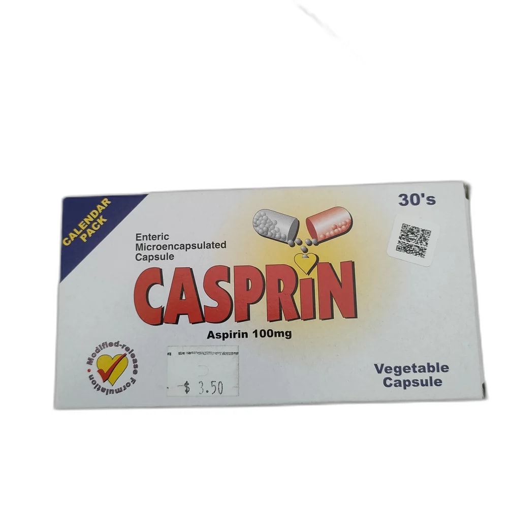 Casprin Aspirin 100 mg Vegetable Capsule 100 mg - SUKHA PHARMACY
