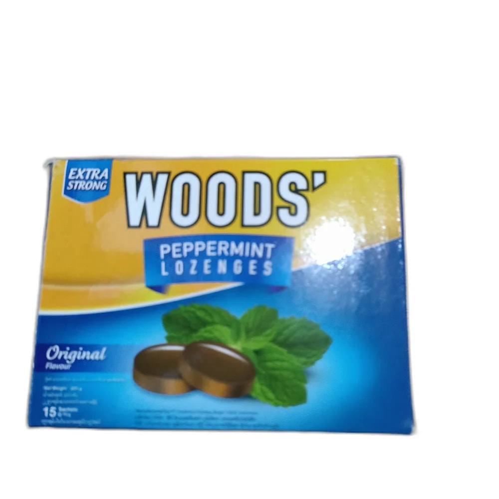 Woods' Peppermint Lozenges Peppermint oil 24.77 mg, Menthol 3.69 mg per lozenge - Reachvong Pharmacy