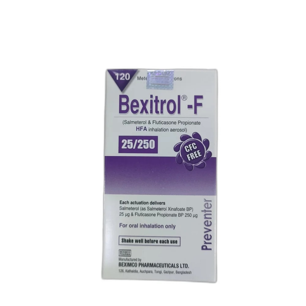 Bexitrol-F 25 mcg / 250 mcg per actuation - Depot de Pharmacie B Rotha