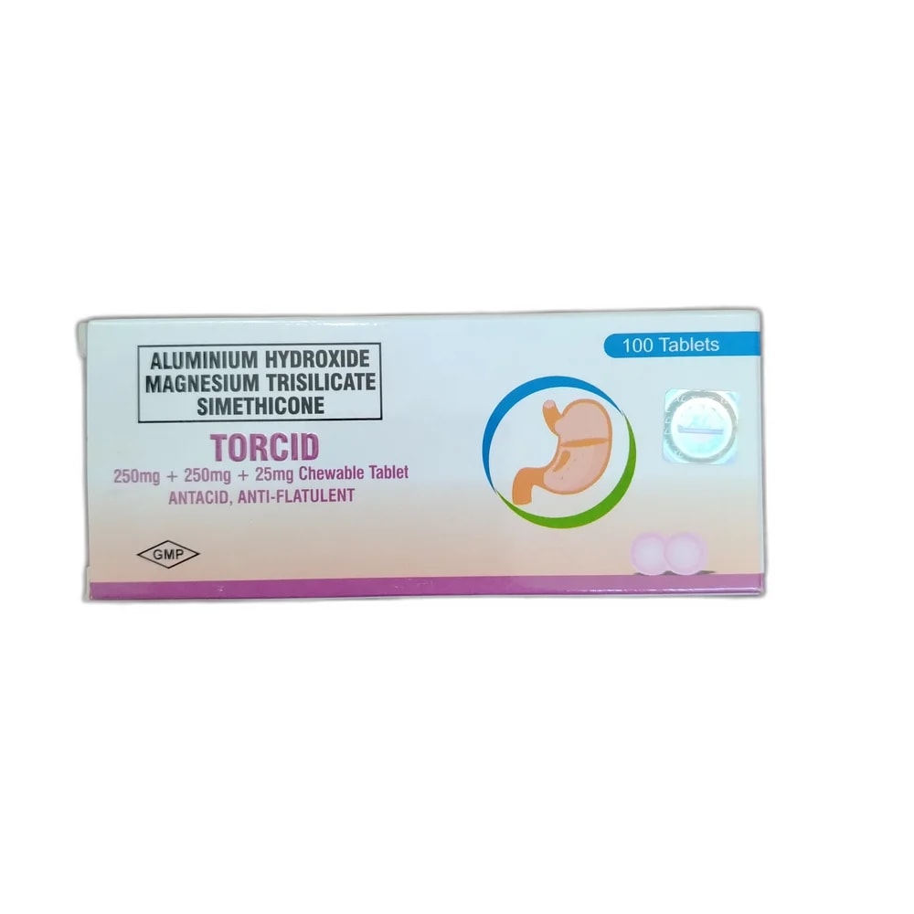 Torcid 250 mg / 250 mg / 25 mg per chewable tablet - PHARMA ASSIST PHARMACY