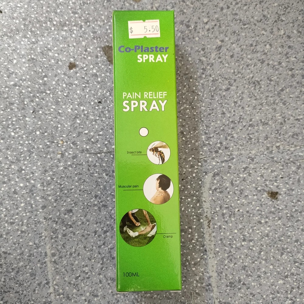 Co-Plaster Pain Relief Spray Topical analgesic spray (herbal/methyl salicylate blend per package) - Depot De Pharmacie "A" Kim Houy