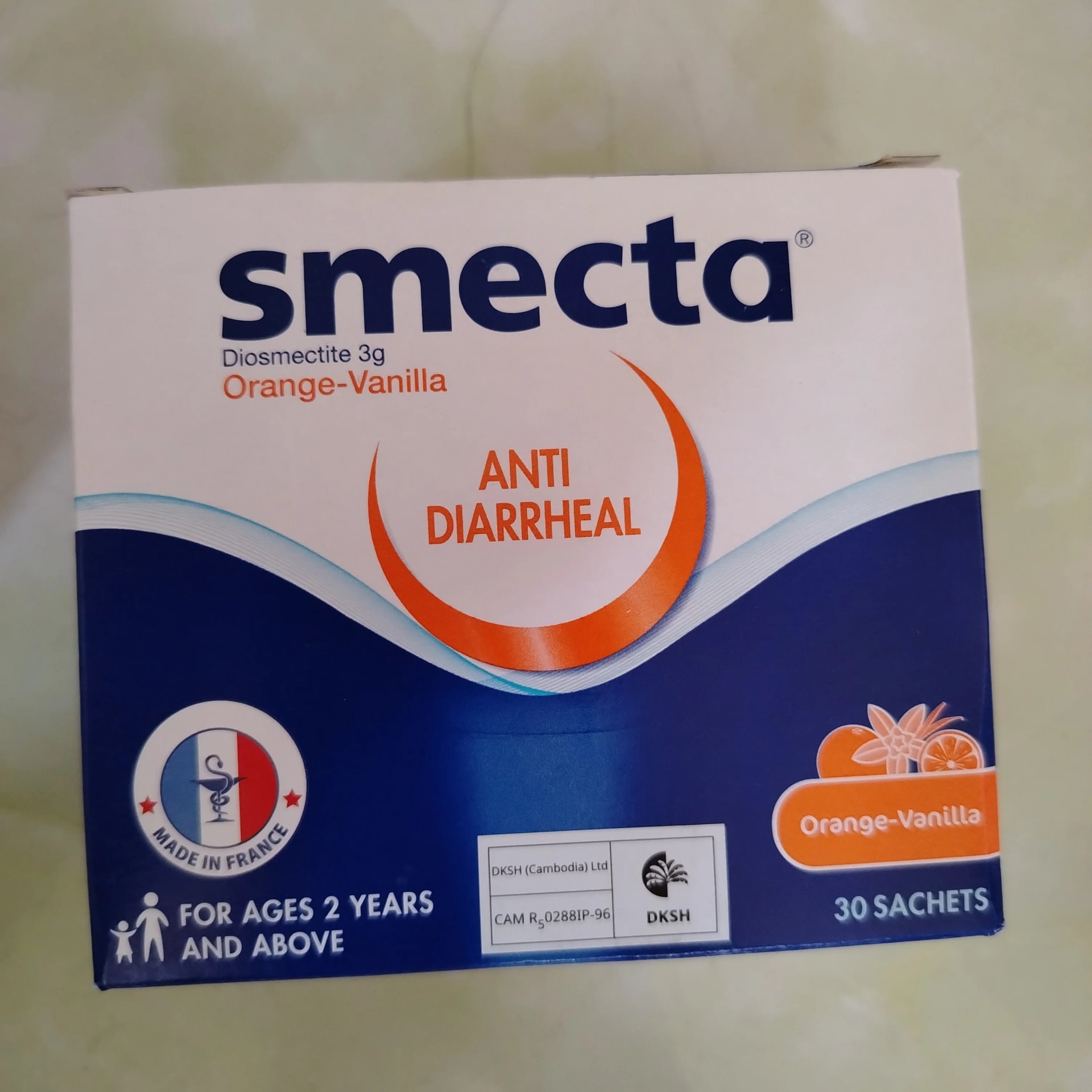 Smecta Orange-Vanilla 3 g per sachet - Phal Cham Rouen