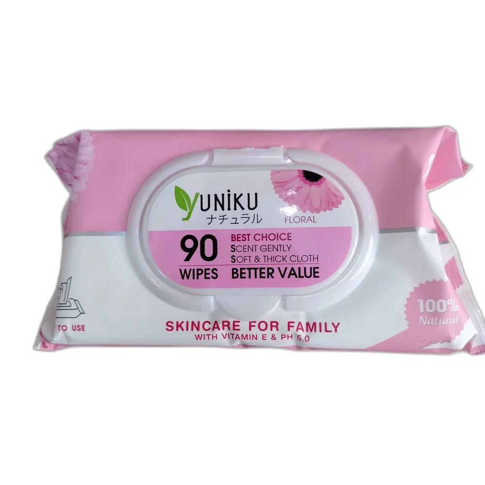 Yuniku Floral Wipes 90 Wipes - PHARMACIE LA BELLE PHARMA