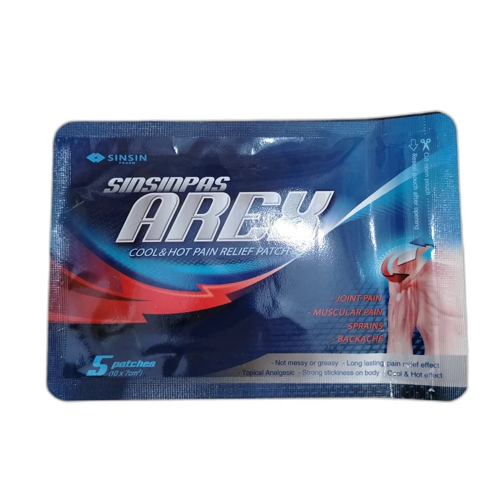 Sinsinpas Arex Cool & Hot Pain Relief Patch 10 cm x 7 cm (per patch)