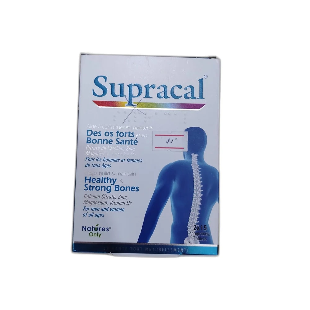 Supracal Calcium Citrate 1000 mg + Vitamin D3 + Magnesium + Zinc - PHARMACIE LA BELLE PHARMA