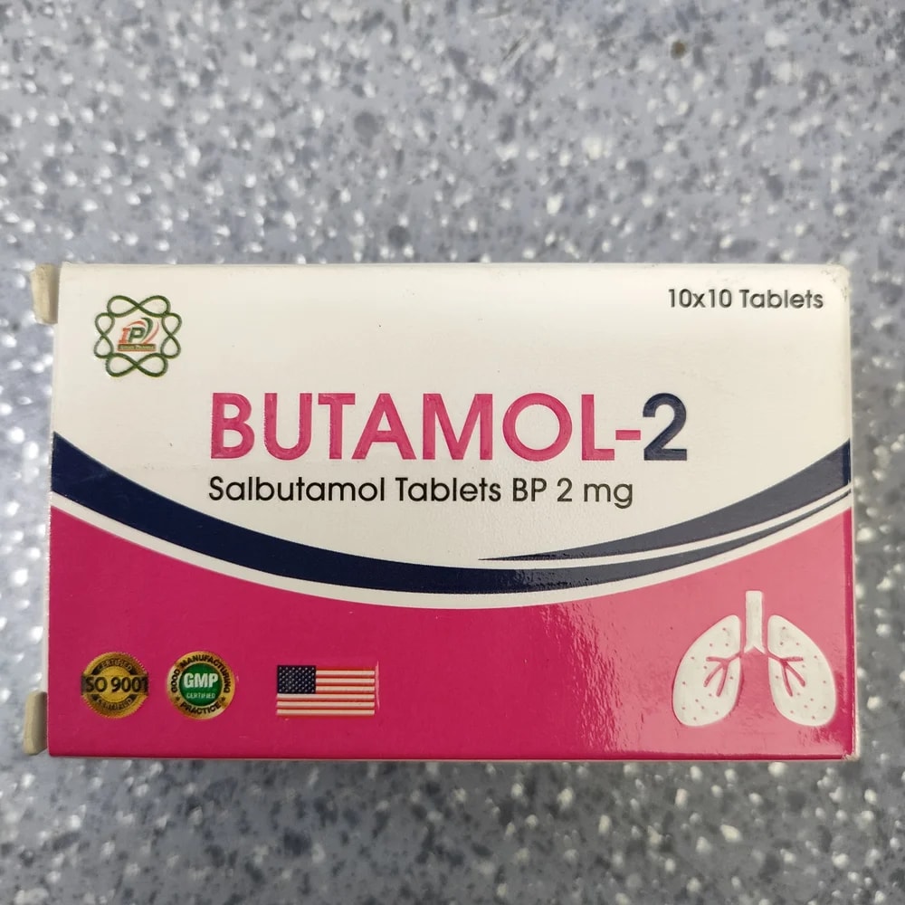 Butamol-2 Salbutamol Sulphate BP equivalent to Salbutamol 2 mg per uncoated tablet - Depot De Pharmacie "A" Kim Houy