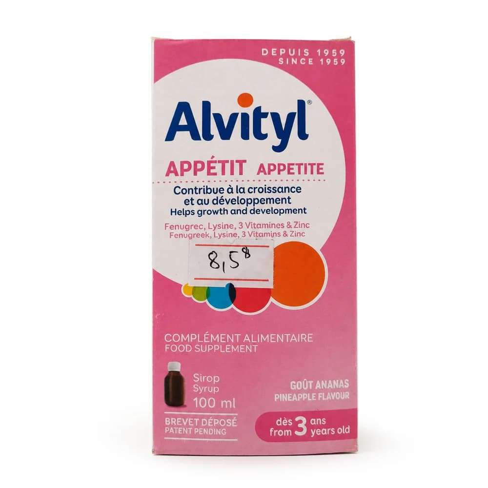 Alvityl Appétit 62.5 mg / 50 mg / 8 mg / 0.7 mg / 2.5 µg / 1.5 mg per 5 mL