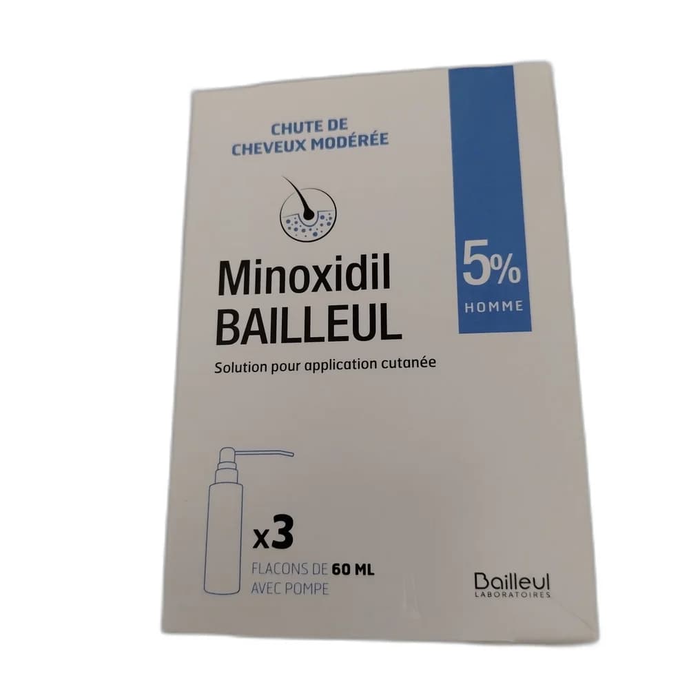 Minoxidil Bailleul 5% Homme 5% (3 x 60 ml)