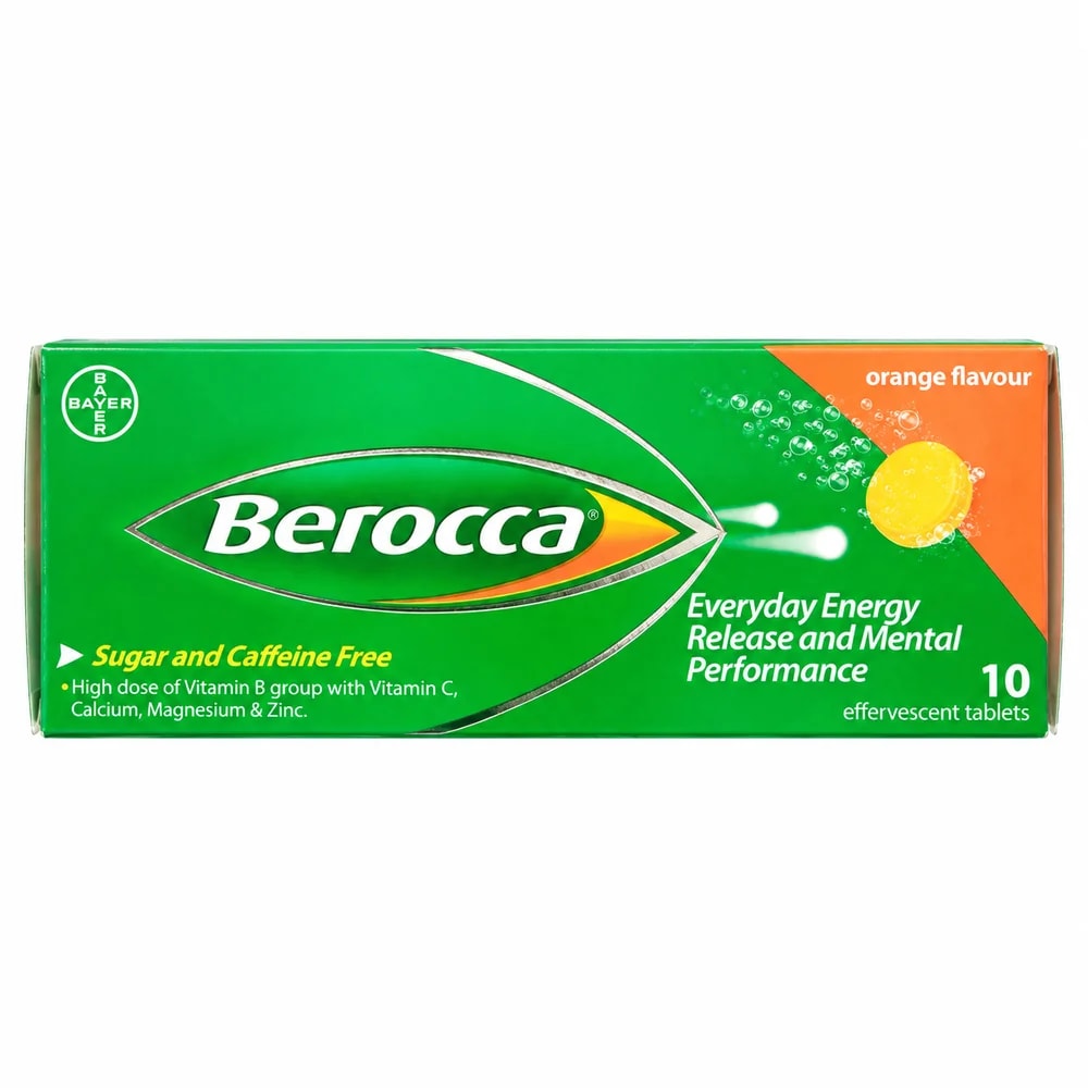 Berocca Orange Flavour 1 effervescent tablet daily - Sann Sopheachenda Pharmacy