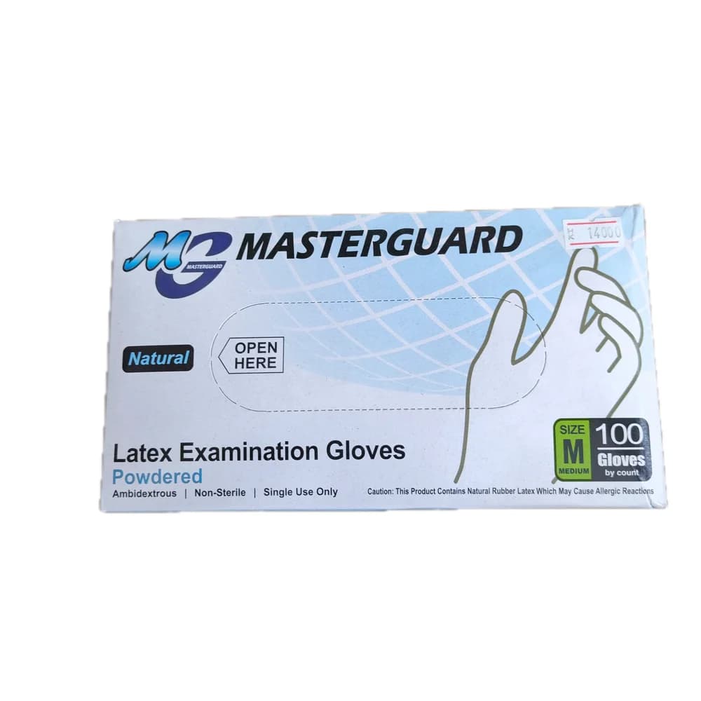 Masterguard Latex Examination Gloves Size M, Powdered