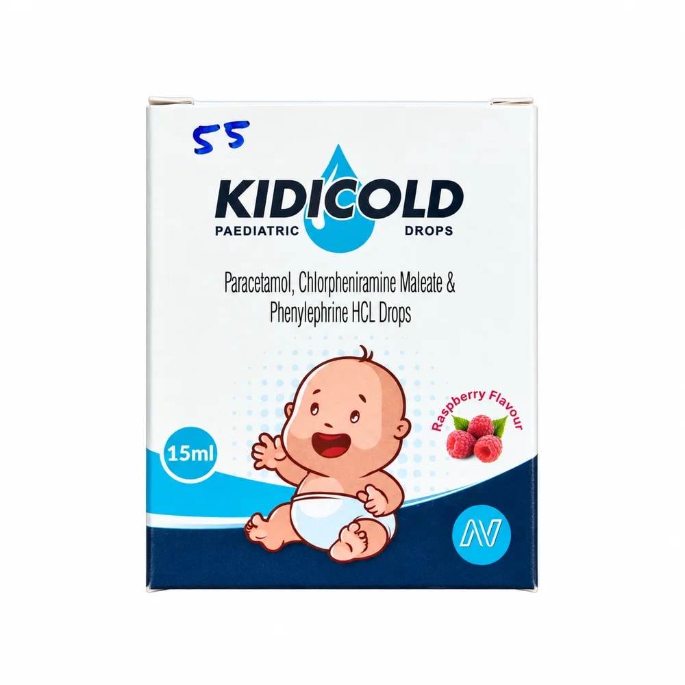Kidicold Paracetamol 125 mg / Phenylephrine hydrochloride 2.5 mg / Chlorpheniramine maleate 1 mg per mL - Sann Sopheachenda Pharmacy