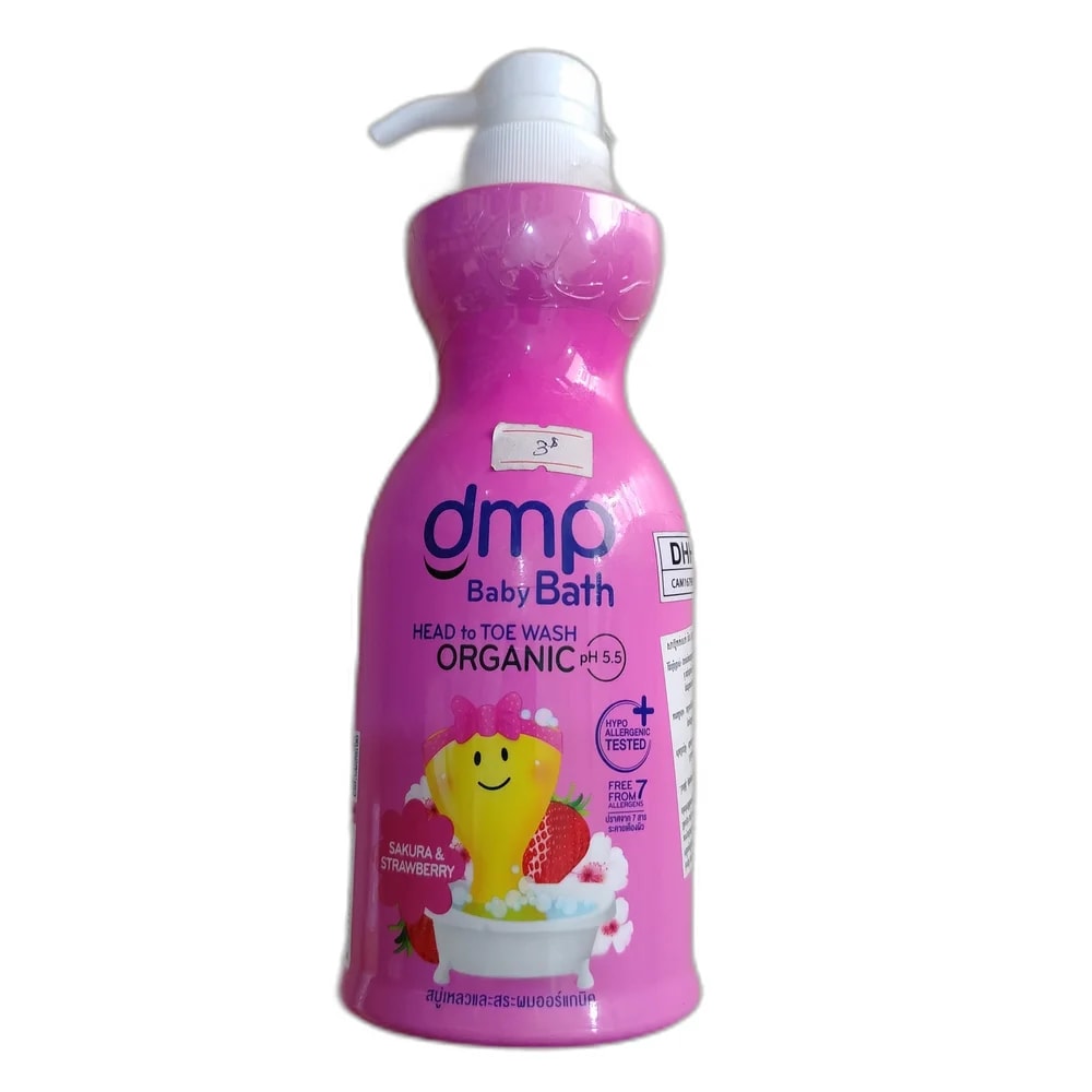 DMP Baby Bath Sakura & Strawberry Organic 480 mL - PHARMACIE LA BELLE PHARMA