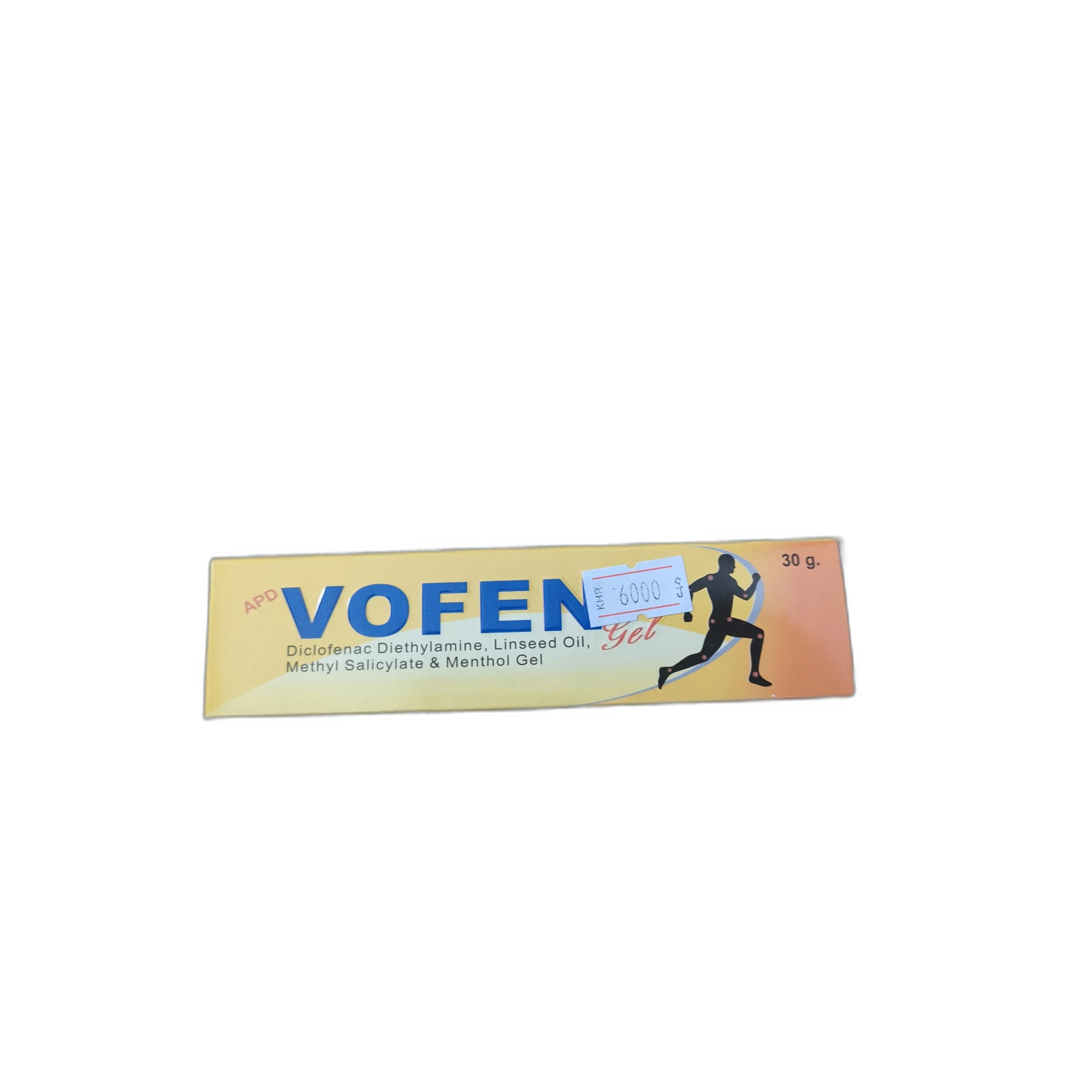 APD VOFEN Gel 30g Diclofenac Diethylamine 1.16% w/w, Linseed Oil, Methyl Salicylate, Menthol - PHARMARCY DARA RAKSMEY KOK CHAMBOK